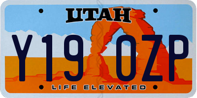 UT license plate Y190ZP