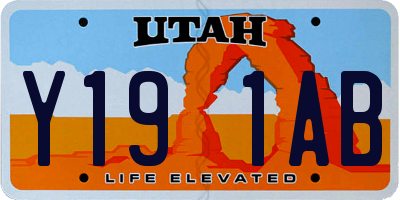 UT license plate Y191AB