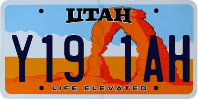 UT license plate Y191AH