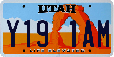 UT license plate Y191AM