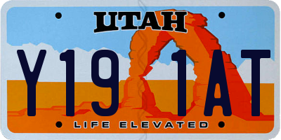 UT license plate Y191AT