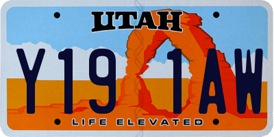 UT license plate Y191AW