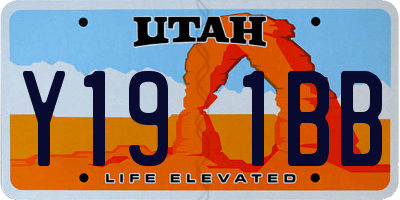UT license plate Y191BB