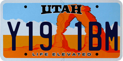 UT license plate Y191BM