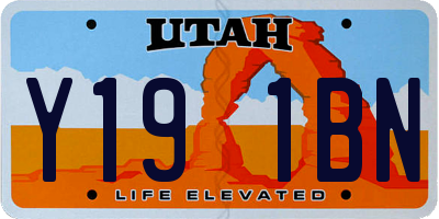 UT license plate Y191BN