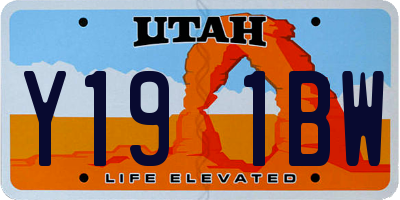 UT license plate Y191BW