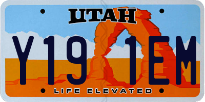 UT license plate Y191EM