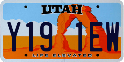 UT license plate Y191EW