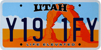 UT license plate Y191FY