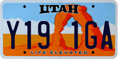 UT license plate Y191GA