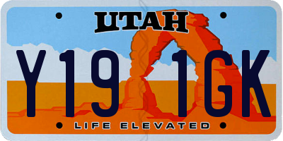 UT license plate Y191GK