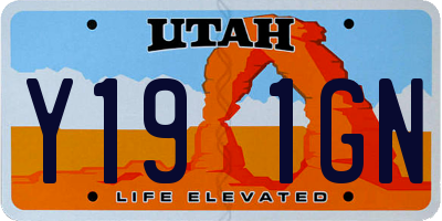 UT license plate Y191GN