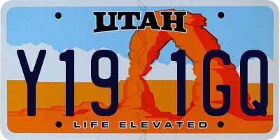 UT license plate Y191GQ