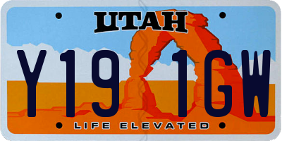 UT license plate Y191GW