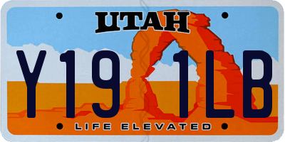 UT license plate Y191LB