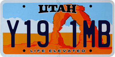 UT license plate Y191MB