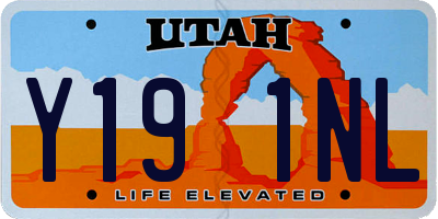 UT license plate Y191NL