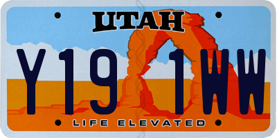 UT license plate Y191WW