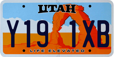 UT license plate Y191XB
