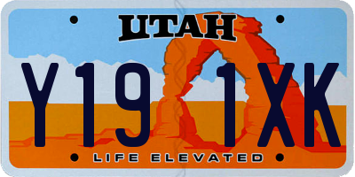 UT license plate Y191XK