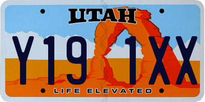 UT license plate Y191XX