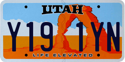 UT license plate Y191YN