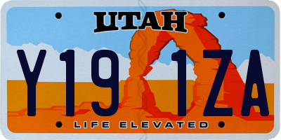 UT license plate Y191ZA