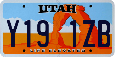 UT license plate Y191ZB