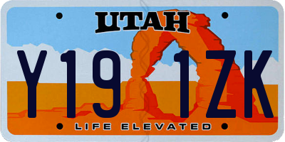 UT license plate Y191ZK