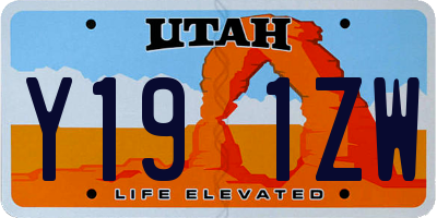UT license plate Y191ZW