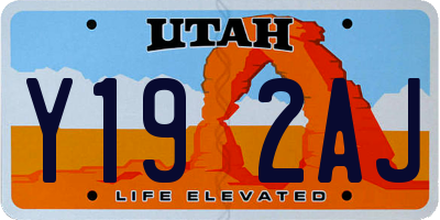 UT license plate Y192AJ