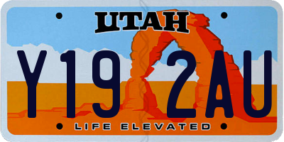 UT license plate Y192AU