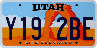 UT license plate Y192BE