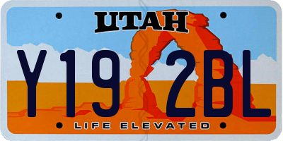 UT license plate Y192BL