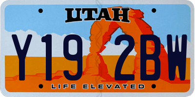 UT license plate Y192BW