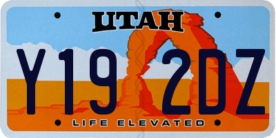 UT license plate Y192DZ