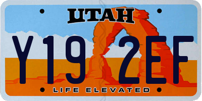 UT license plate Y192EF
