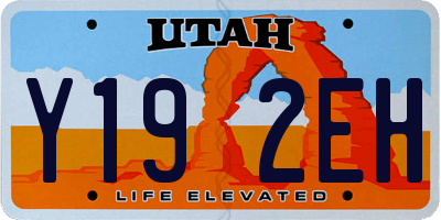 UT license plate Y192EH