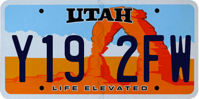 UT license plate Y192FW