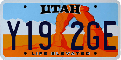 UT license plate Y192GE