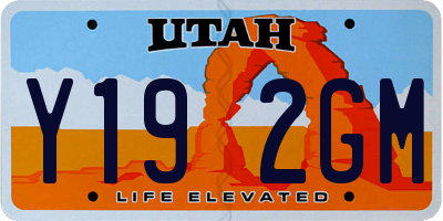 UT license plate Y192GM
