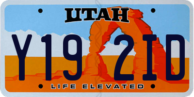 UT license plate Y192ID