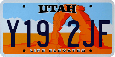 UT license plate Y192JF
