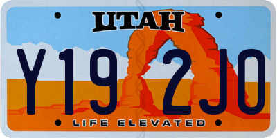 UT license plate Y192JO