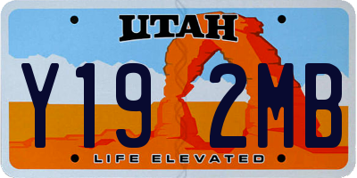 UT license plate Y192MB