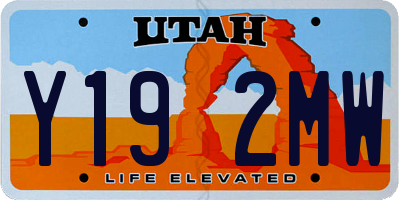 UT license plate Y192MW