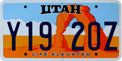 UT license plate Y192OZ
