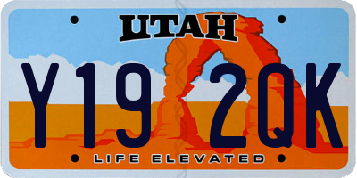 UT license plate Y192QK