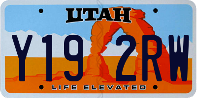 UT license plate Y192RW