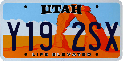 UT license plate Y192SX
